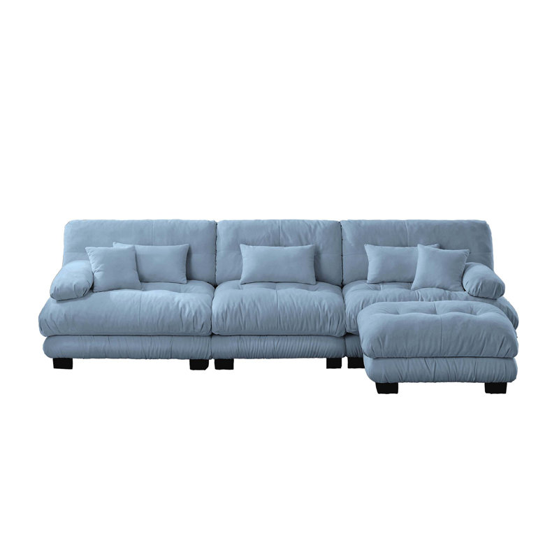 Luxury Modular Sectional Sofa Couch,Oversized L Shaped Cloud Couch For Living Room,Deep Seat Sofa Couch With Convertible Ottoman,Chenille