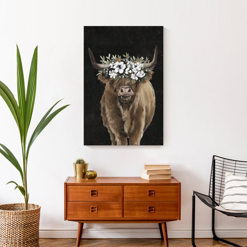 Impression sur toile Highland Cow Portrait, H 30 po x l 20 po