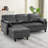 Suede Fabric Sectional Sofa W/Usb Port, Reversible L-Shaped Couch W/Storage Chaise, Modern Convertible Sofa For Living Room, Studio, Office-422870612