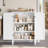 31.5”H Freestanding White Bathroom Cabinet With Adjustable Shelf, Wood Storage Cabinet(Set Of 2)