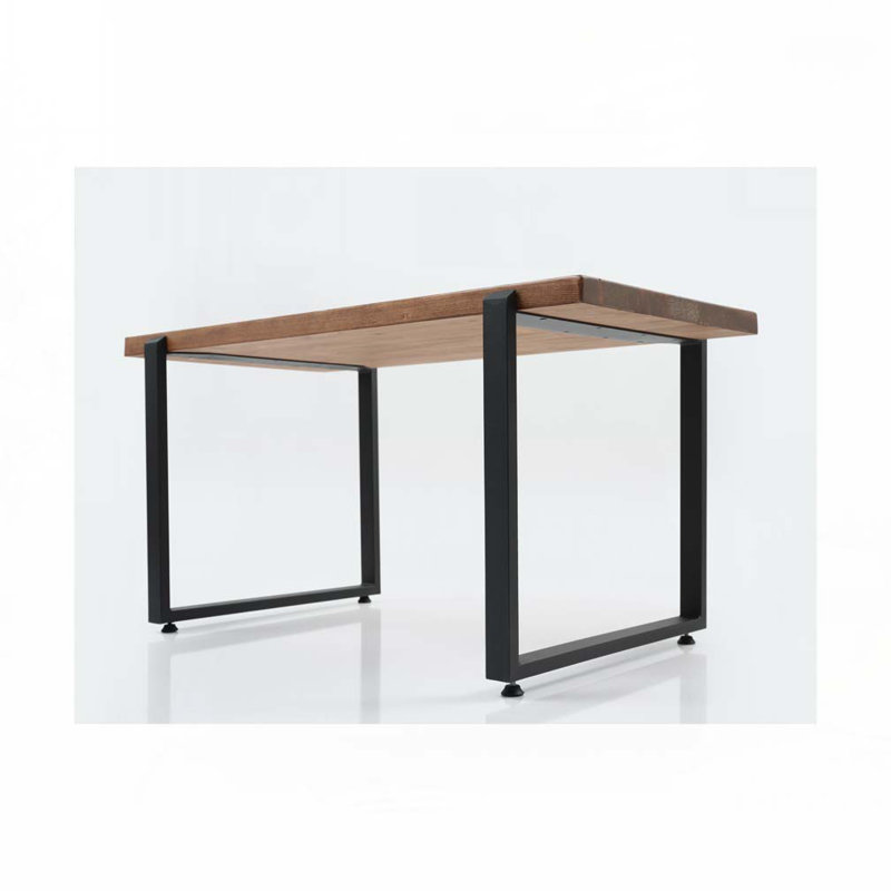 Table basse en bois avec traîneau en métal