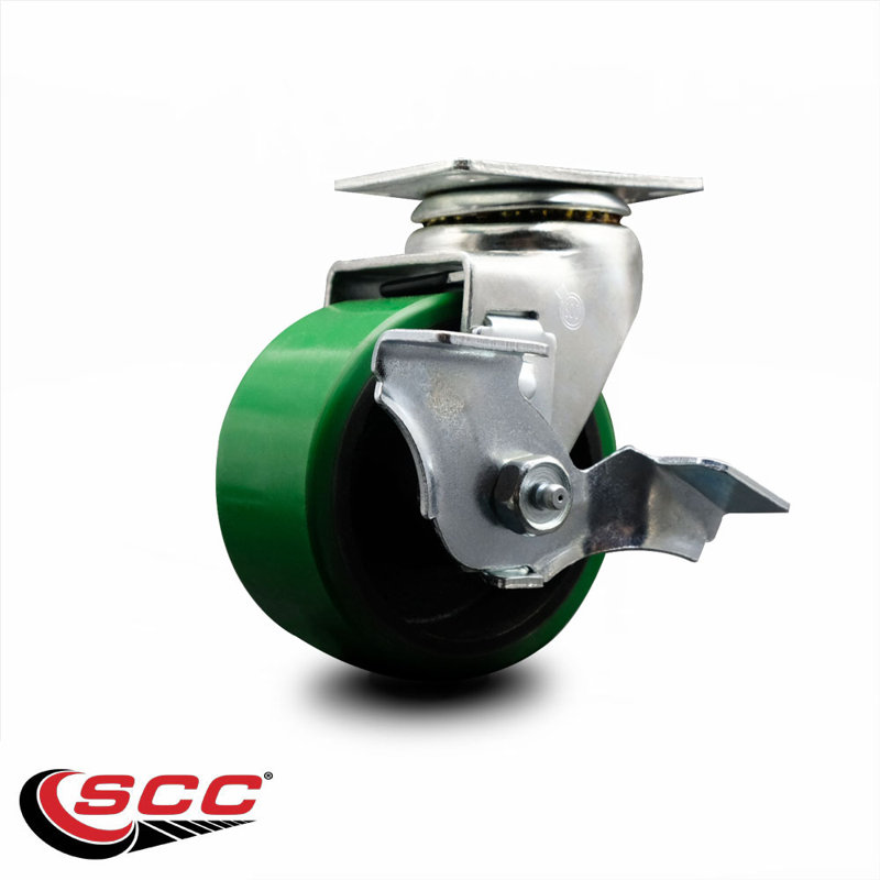 Poly on Cast Iron Caster, Green