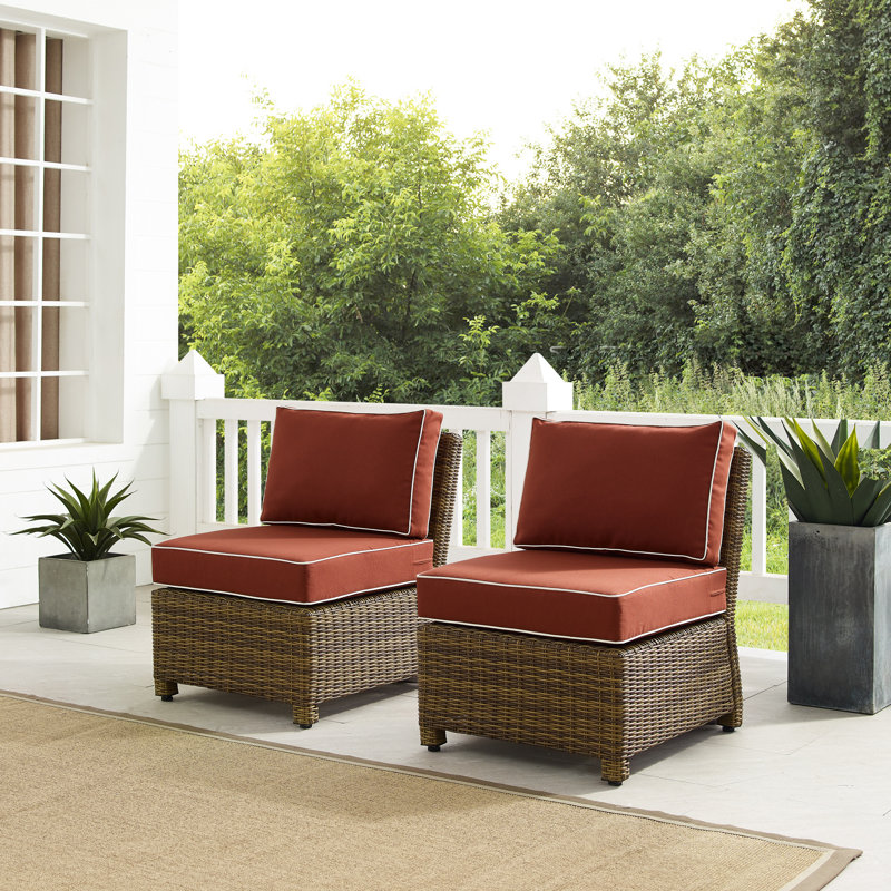 Ensemble de chaises Deo avec coussins, Orange, Brun