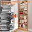 Bibliothèque à 6 niveaux derrière la porte, étagère de rangement étroite autoportante de 4 po de profondeur pour le salon et la chambre à coucher-2012586722-2030102000
