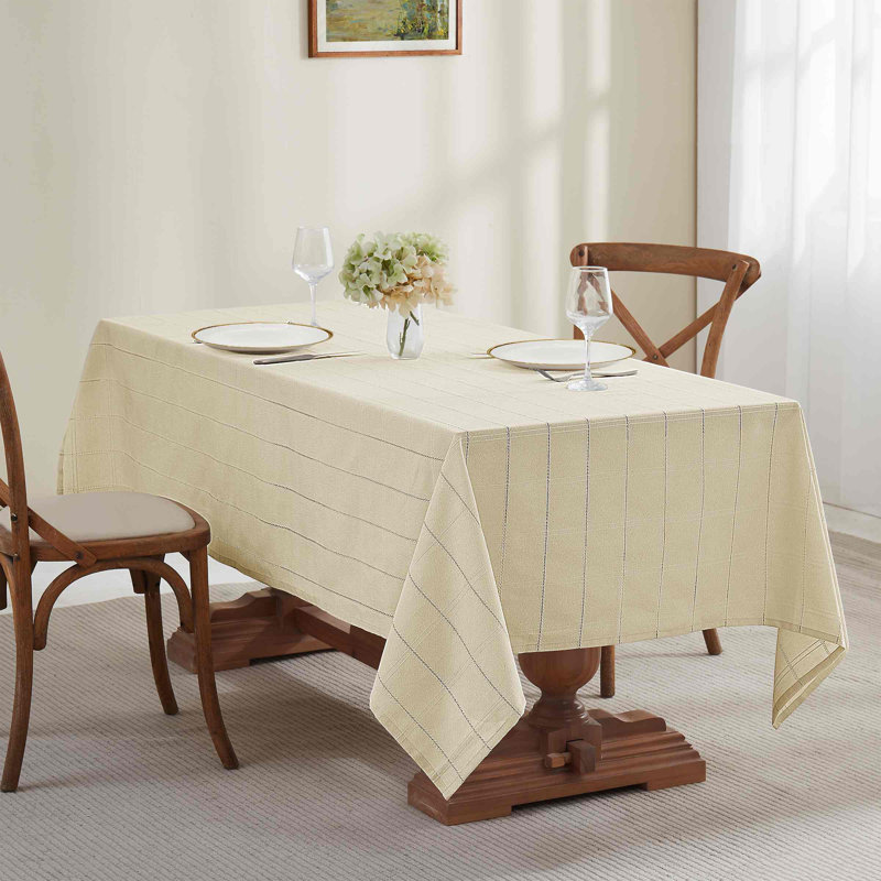 Izod Chadwick Linen Gold Lurex Tablecloth, 120" L x 60" W