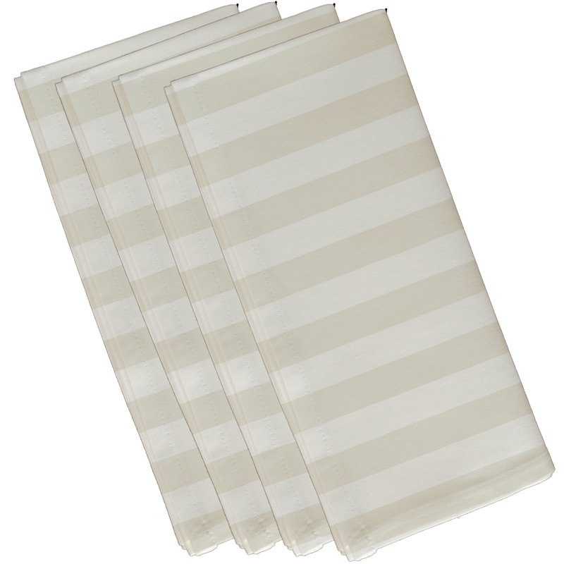 Ensemble de serviettes 4 pièces à rayures, L 18 po x L 18 po