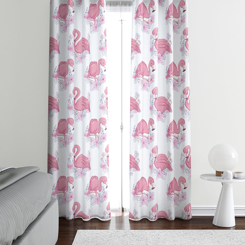 Panneau de rideau semi-transparent à imprimé animal, L 40 po x L 82 po
