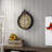 Theo Black Metal Finial Distressed Pocket Watch Inspired Decorative Wall Clock with Beige Clockface, 20" x 4" x 28"