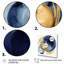 Bleu foncé et or, cercle abstrait texturé - impression-90350839-90350836