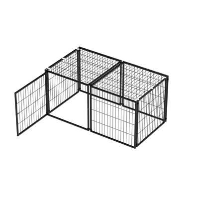 Grande cage intérieure pour chien de 48 po en métal pour chiens de taille moyenne, parc pour animaux de compagnie résistant à la rouille avec couvercle supérieur et porte flexible