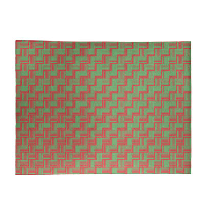 Tapis vert/rouge fait main