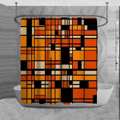 Rideau de douche à motif géométrique Rimpi