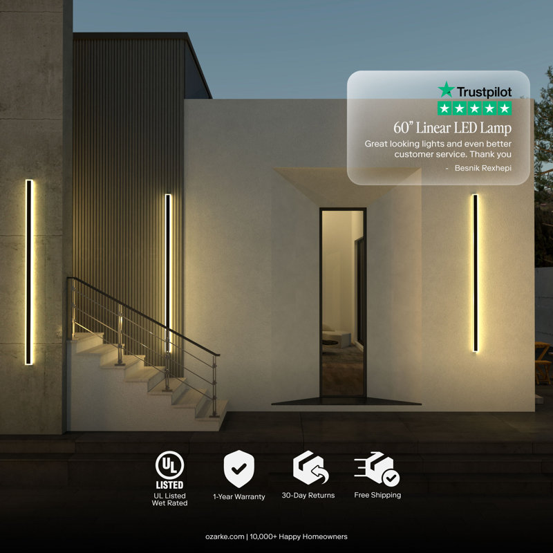 Immense Outdoor Wall Lamp IP65/ Hardwired - Warm 3000K, 60" H x 3.5" W x 2.5" D