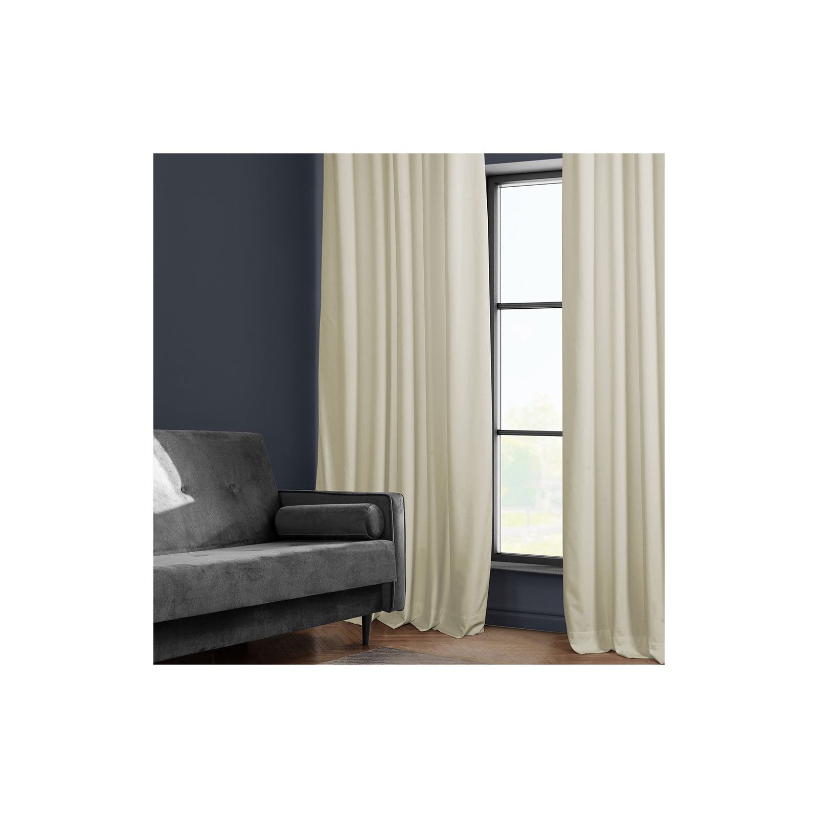 Matra Plush Velvet Curtains for Bedroom - Room Darkening Curtains for Living Room Window Single Panel, 50" W x 108" L