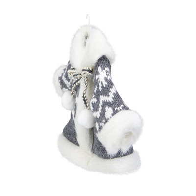 Ornement de Noël en tricot à imprimé nordique 8 "gris et blanc