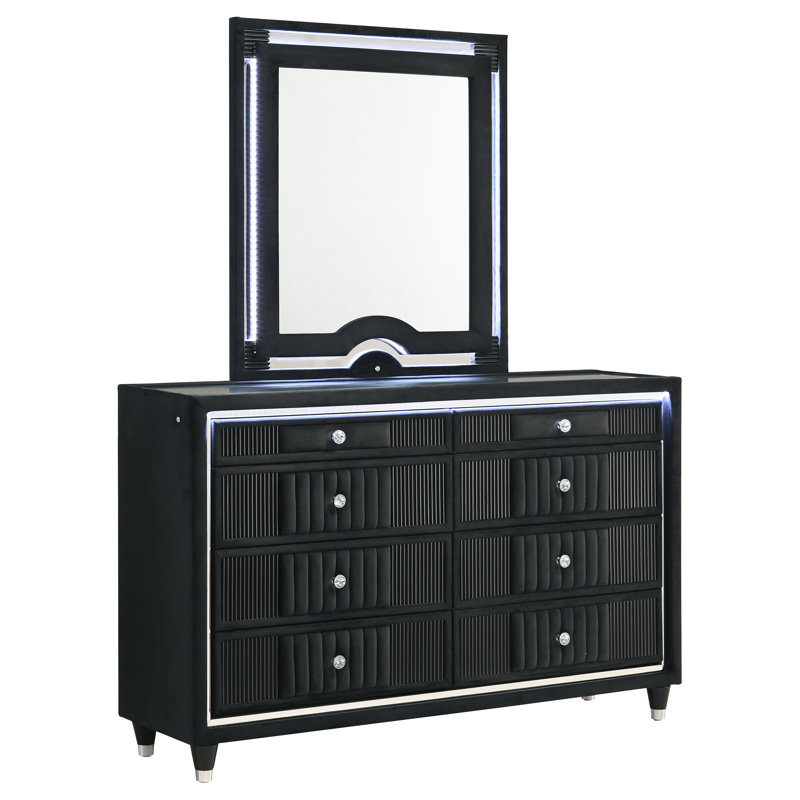 Commode et miroir à DEL 8 tiroirs Ravenne