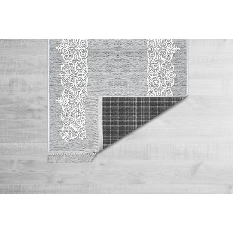 Tapis gris Katz Southwestern, Rectangle 2 pi 7 po x 4 pi 11 po