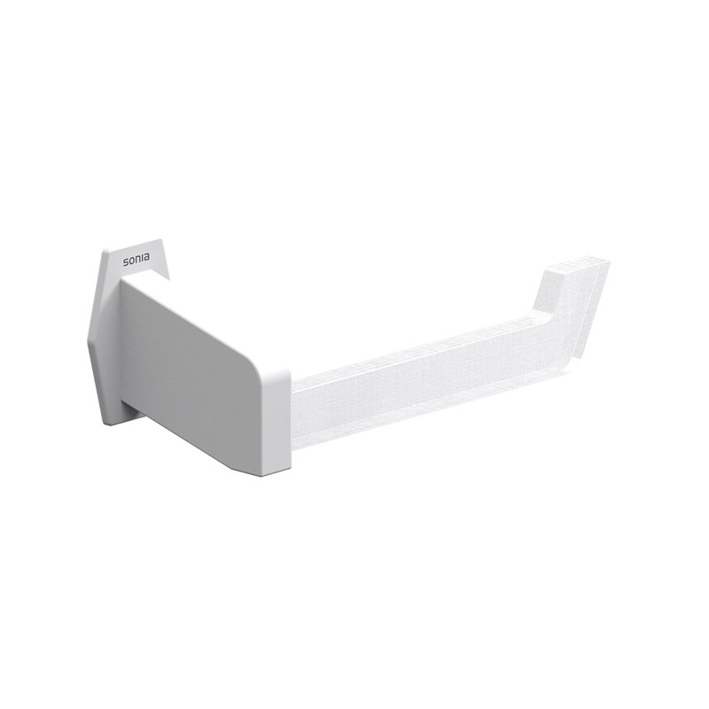Suzuki Wall Mounted Toilet Paper Holder, White/Clear