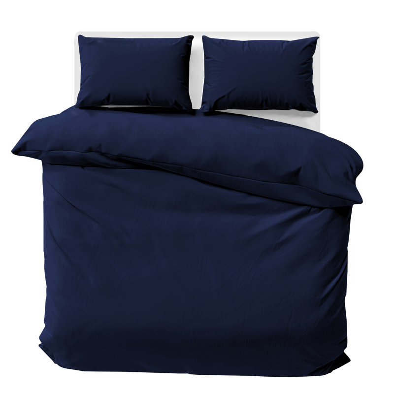 Cathyjo Super Soft Microfibre Reversible 200 TC Plain Duvet Cover Set with Cases, Double Duvet Cover + 2 Standard Pillowcases