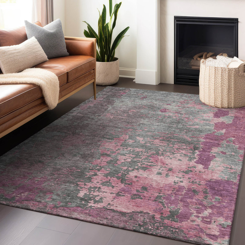 Tapis intérieur / extérieur rose Elon , 5' x 7'6"