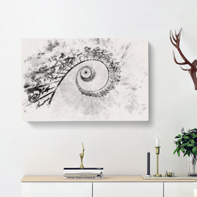 Spiral Staircase Watercolour - Wrapped Canvas