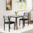 3 Piece Dining Table Set for 2, Farmhouse Kitchen Table and Upholstered Chair, Metal Frame Square Dining Room Furniture for Small Space, Apartment, Studio-229786487-209417777