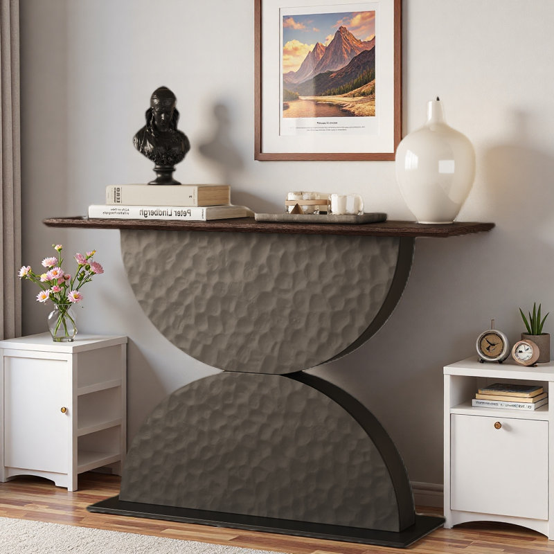 Console demi-cercles avec lumière DEL et texture en forme de marteau 3D