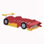 Lit plateforme simple en forme de voiture de course avec roues-1962807443