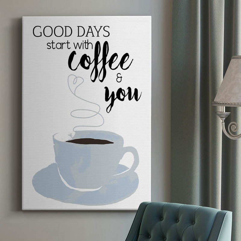 «Start with Coffee and You», impression sur toile tendue, H 48 po x l 32 po x P 1 po