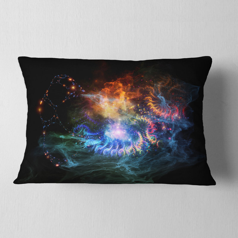 Flammes de réseau - Coussin imprimé abstrait, 12 po x 20 po, Coussin décoratif