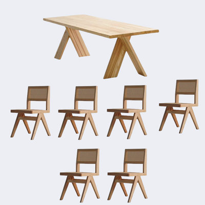 Combinaison de table et de chaises de style japonais