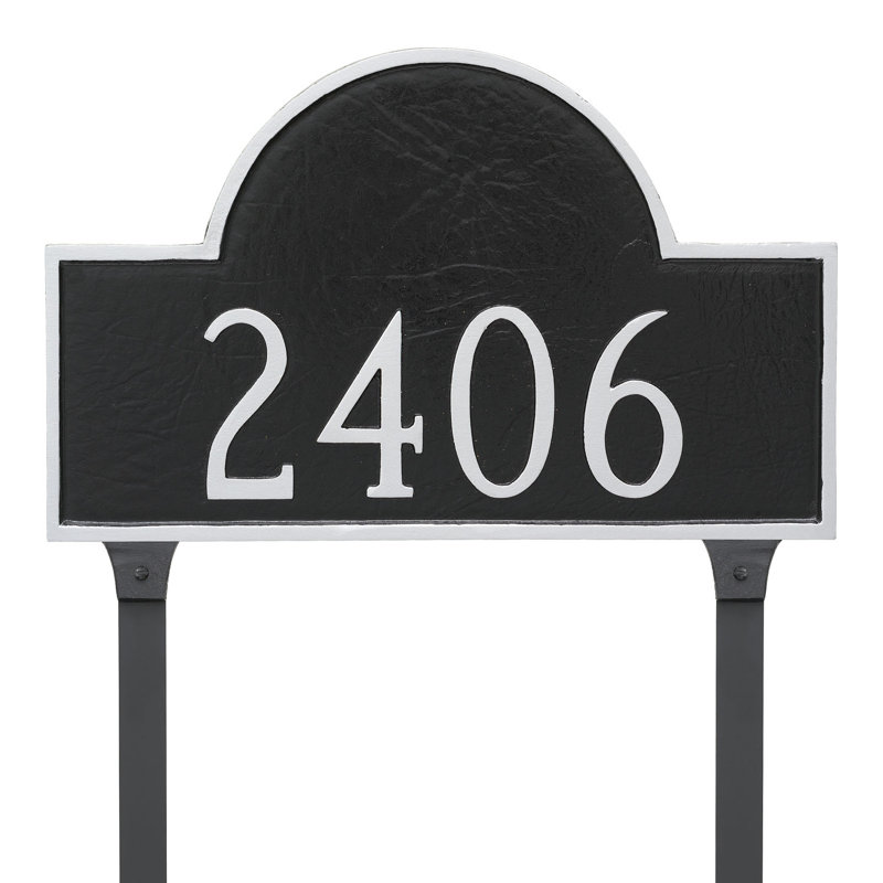Plaque d'adresse pour pelouse sur 1 ligne, Noir / Cuivre, Oui