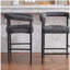 Ensemble de 2 tabourets de bar modernes en tissu de velours, tabouret de bar avec structure en métal et accoudoirs, tabouret de bar pour îlot de cuisine, restaurant