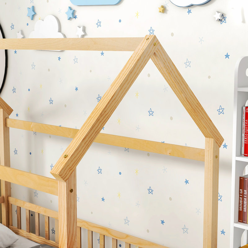 Structure de lit simple en bois, Naturel, Simple