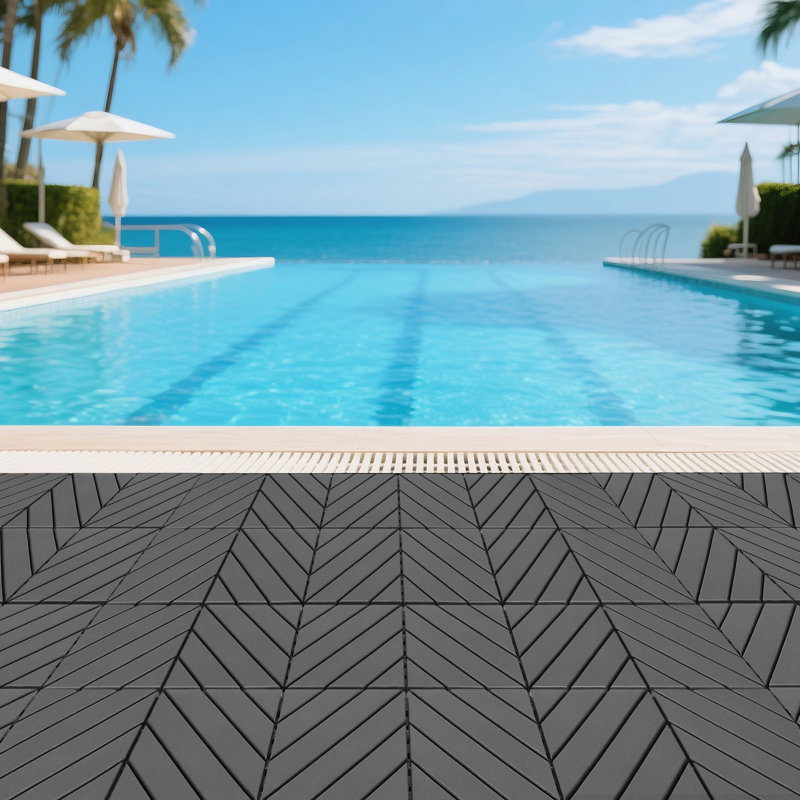 Carreaux de terrasse en plastique emboîtables, Gris