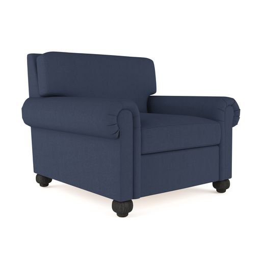 Leroy Armchair, 36" H x 41" W x 43" D, Crushed Velvet Alabaster, Weathered