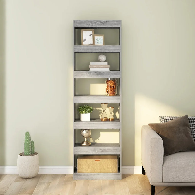 Garneta Bookcase, (4 Shelves) 198cmH x 60cmW x 30cmD, Sonoma Grey