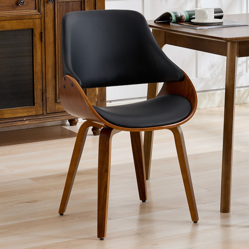 Chaises d'appoint modernes et rembourrées en bois pour la salle à manger (ensemble de 4), 4, Noir