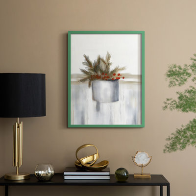 «Christmas Holiday Art CDXV», reproduction d'art encadrée - bois massif