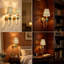 Wall Sconces Set of 2 Rechargeable Battery Operated Wall Lamp 5000mAh 15 Color Changing Dimmable Wall Light with Timer and Flash Mode Metal Base Wireless Decor Wall Lamp for Bedroom Living Room
