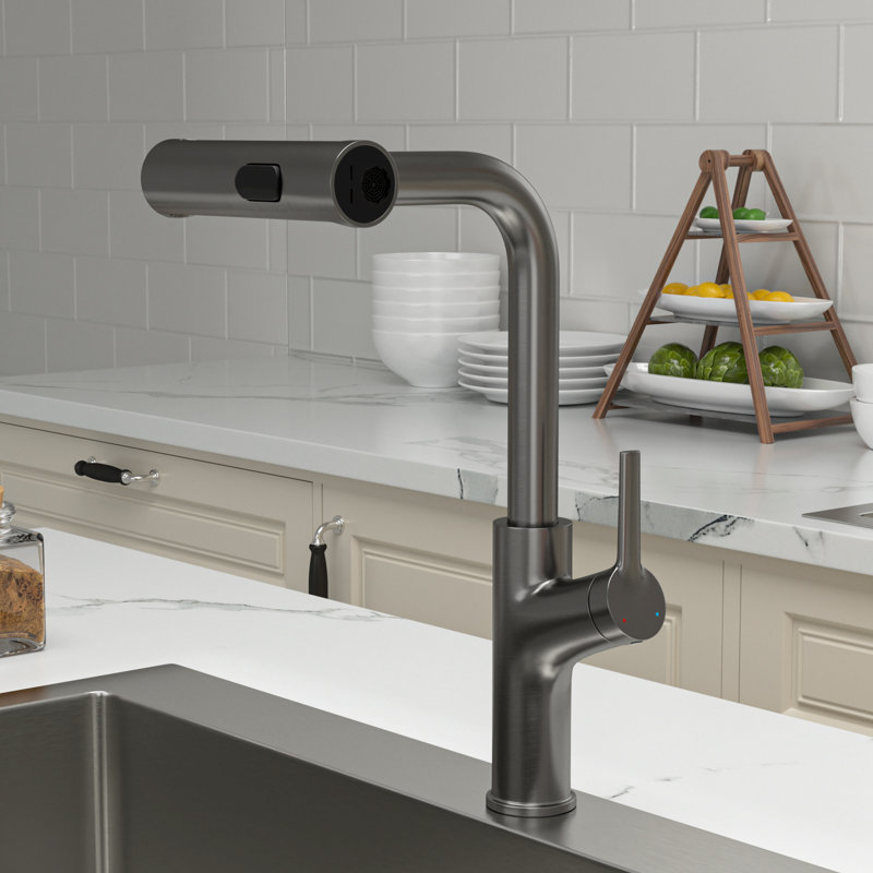 Robinet de cuisine Waterfall, Bronze industriel-noir