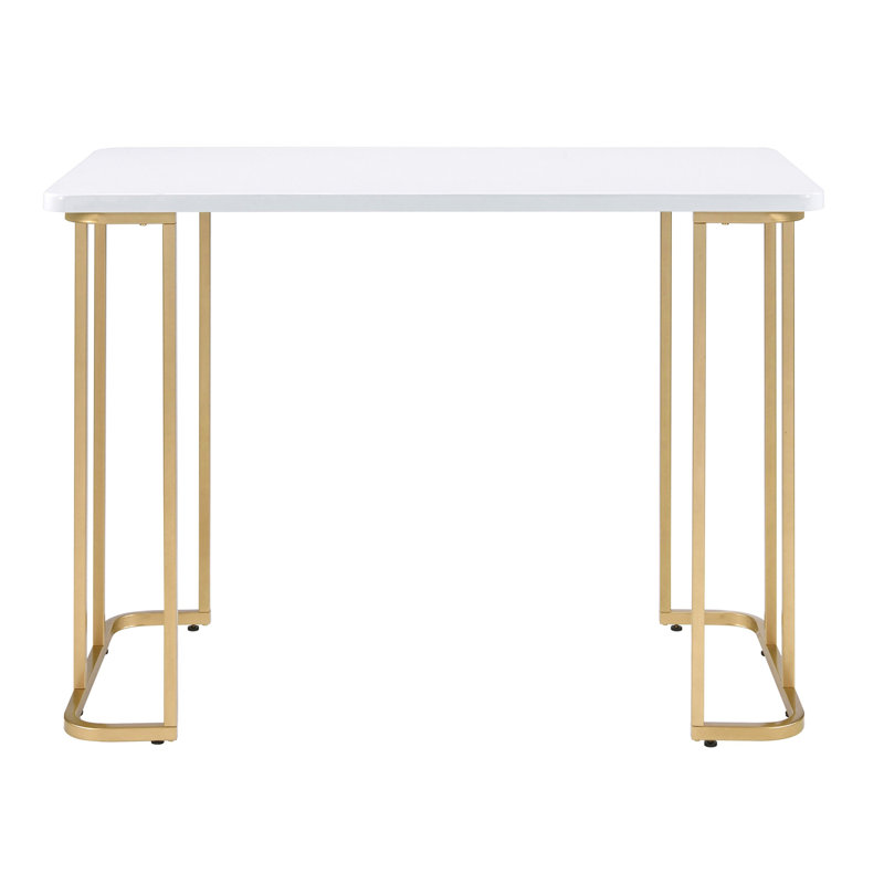 Bureau d'écriture blanc et doré