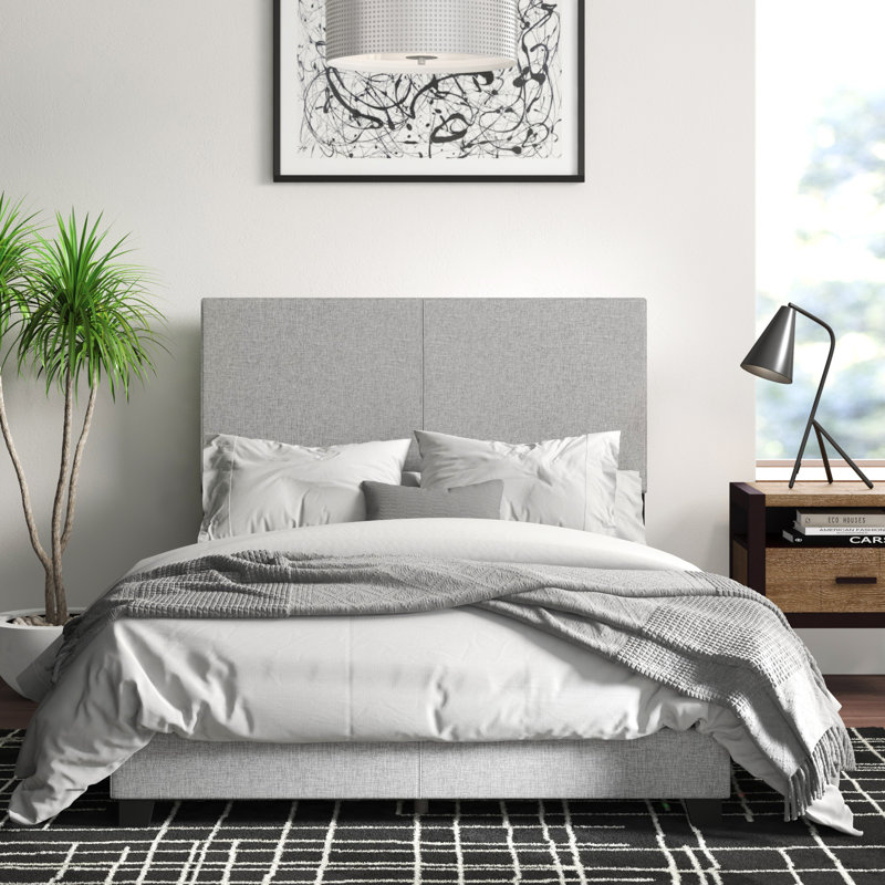 Caponi Upholstered Standard Bed, Light Gray, Twin