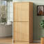 Armoire de cuisine 72 po H, armoire de rangement avec 3 tablettes réglables, 8 supports de porte et un tiroir caché (naturel)-1681984098