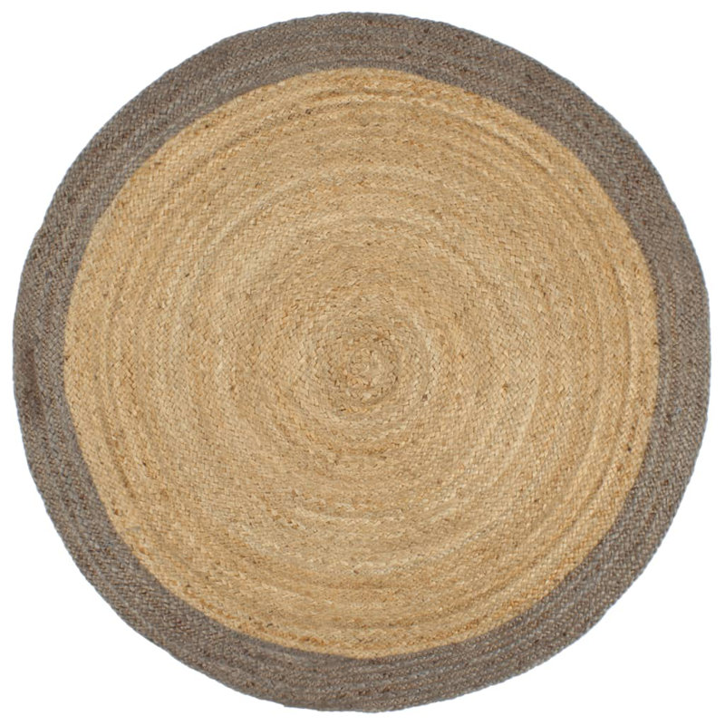 Locklin Hand Braided Brown/Dark Grey Rug, Round 210cm