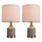 SIMPOL HOME 17.5 in. Ceramic Table Lamp with Natural White Linen Shade