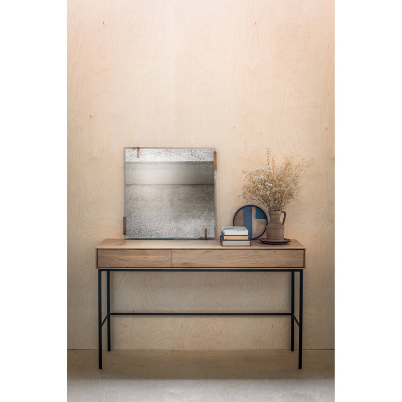 Facette Solid Wood Writing Desk, Natural Oak