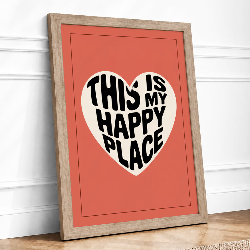 This Is Not Happy Place Typography - Print, Oak, A3 - 42.0 x 29.7 cm