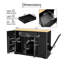 Îlot de cuisine de 53,22 po avec plateau en bois massif, armoire de rangement et plateau rabattable, porte-serviettes pour la cuisine et la salle à manger-688874624