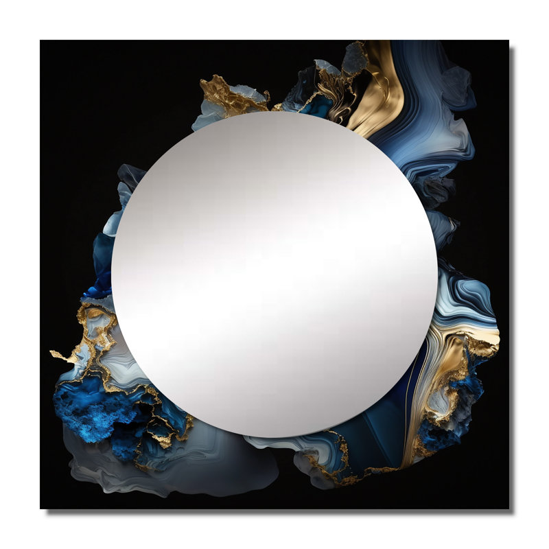 Deking - Miroir carré abstrait en marbre, décoration murale pour chambre à coucher, 36 po x 36 po